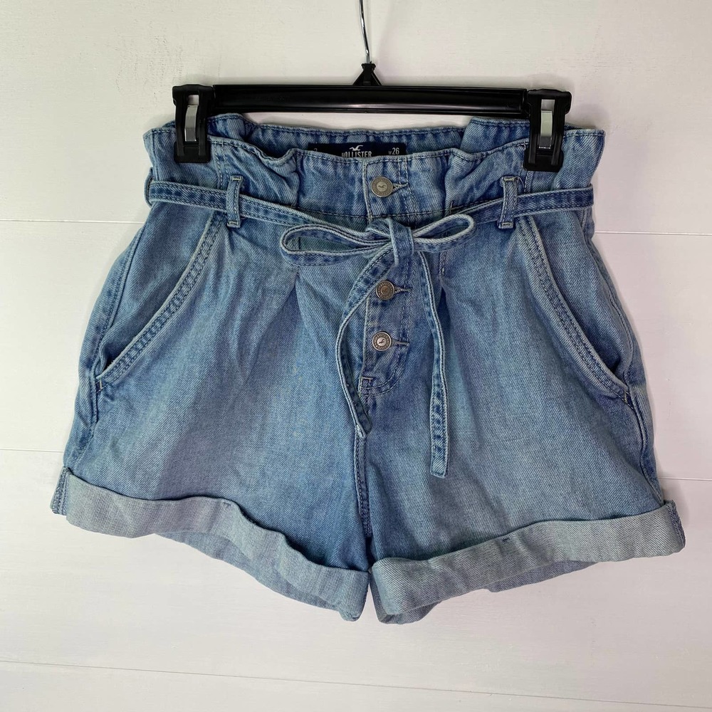 Hollister High Waist Denim Shorts - Blue